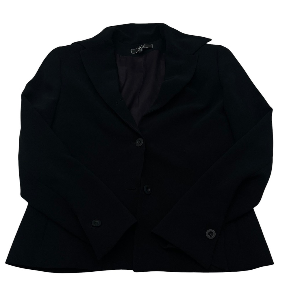 Eric Signature Women's Black Blazer Jacket Size 12 Two Button Professional